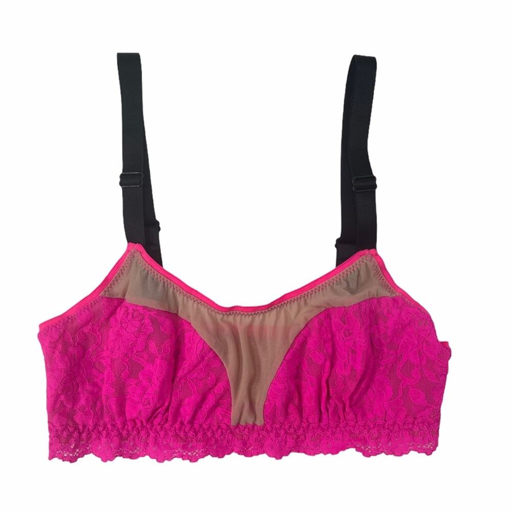 HANKY PANKY Lingerie Bra Lace Color Block Pink Sm